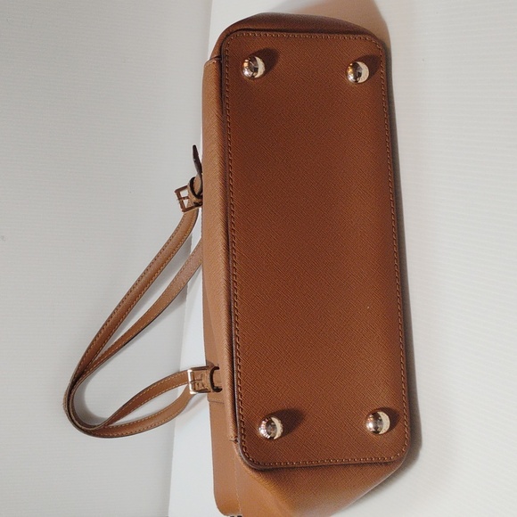 Michael Kors Womens Jet Set Zip Saffiano Leather Tote Shoulder Bag Brown Medium - Picture 6 of 8